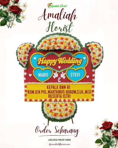 Karangan Papan Bunga Pernikahan di Clekatakan
